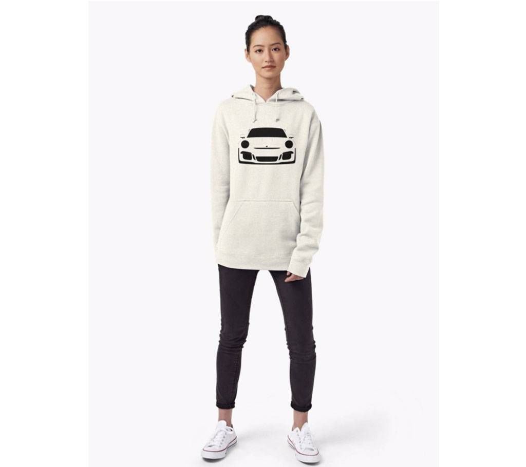 White ladies full sleeve hoodie 