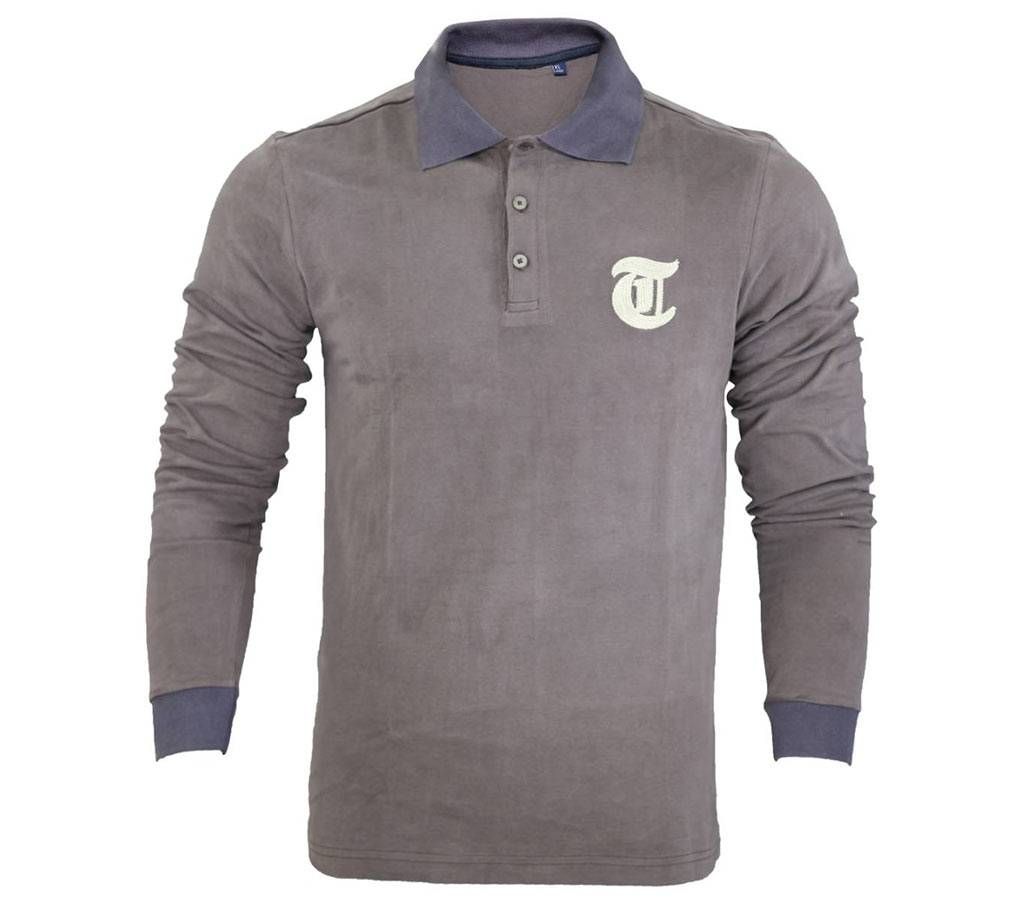 Gents full sleeve viscose polo shirt 