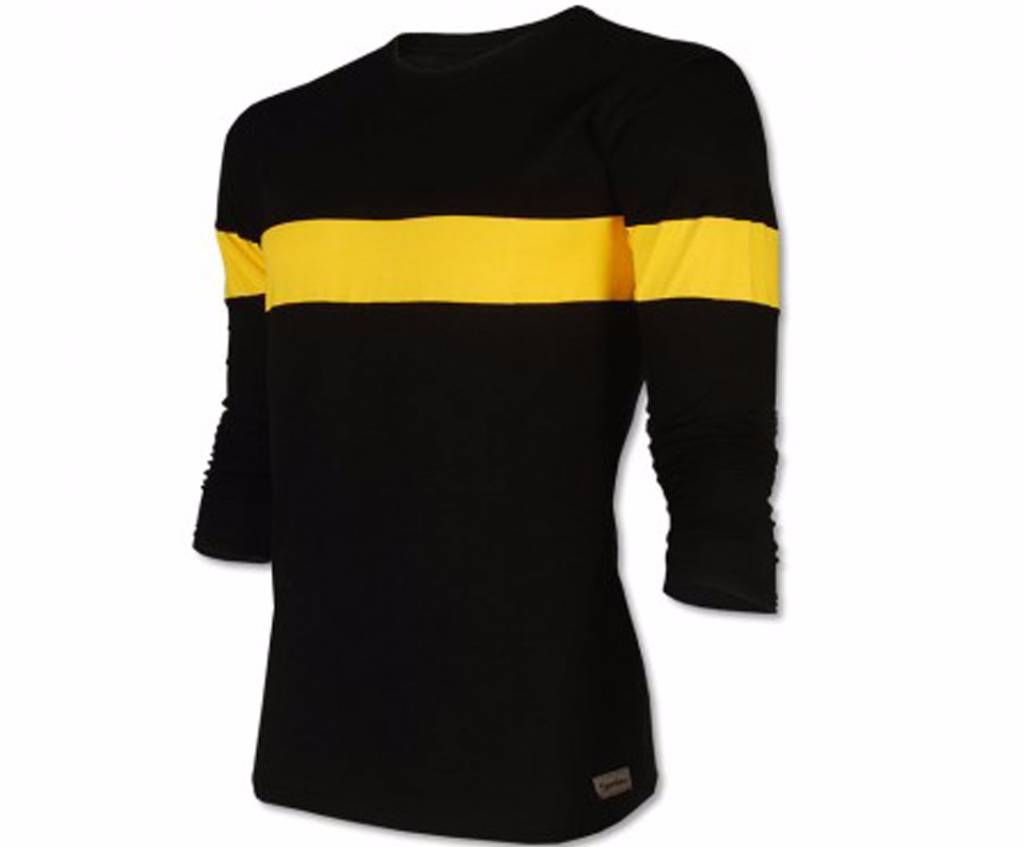 Black Cotton Full Sleeve T-Shirt For Mens