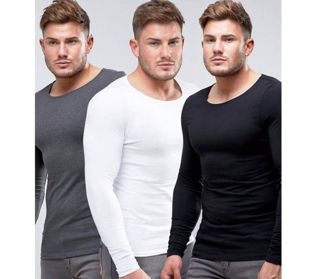 Full sleeve Round Neck T-shirt Combo-3 pcs 