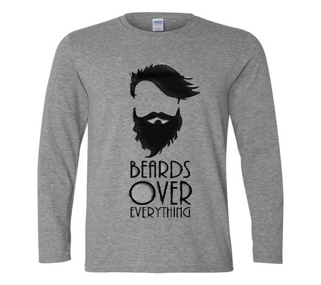 Beards over everything Gents Full Sleeve Cotton T-shirt 