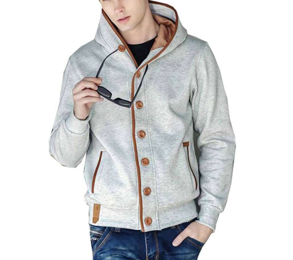 Gents Full-sleeve Ash Hoodie