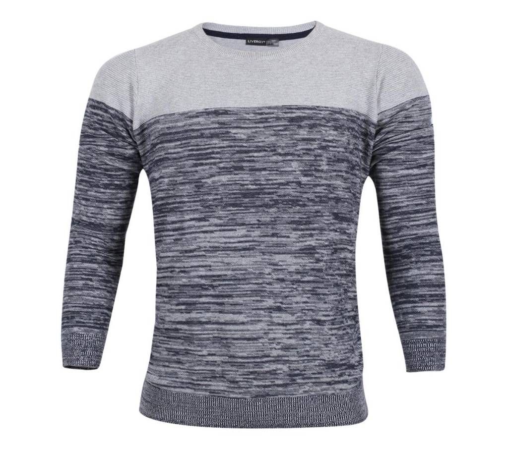 Light Ash Cotton Sweater For Men