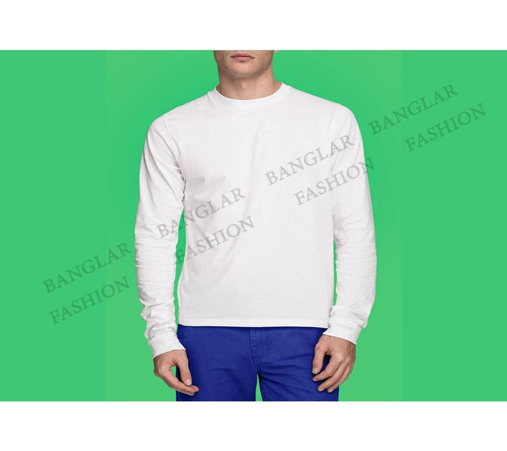 Gents Full Sleeve White T-Shirt