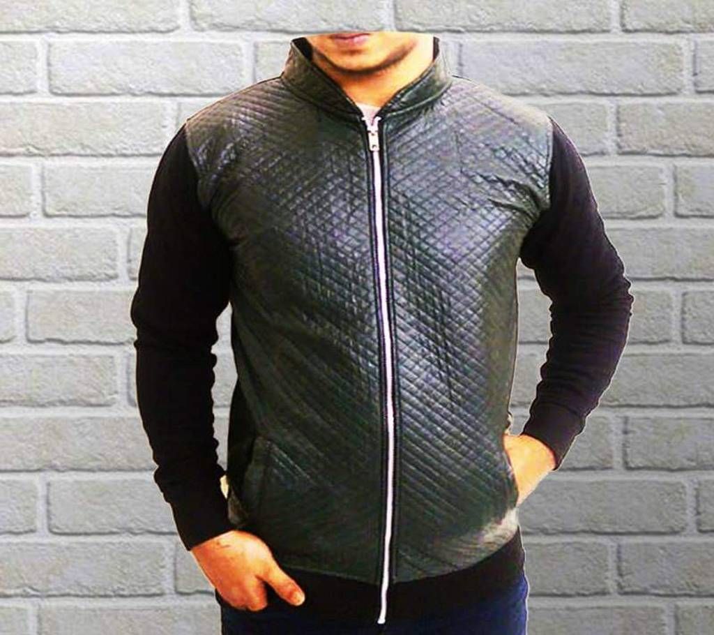 men artificial leather jacket