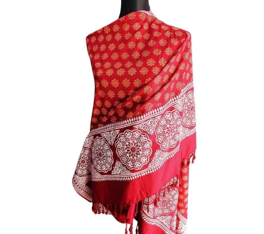 Maroon Block Shawl