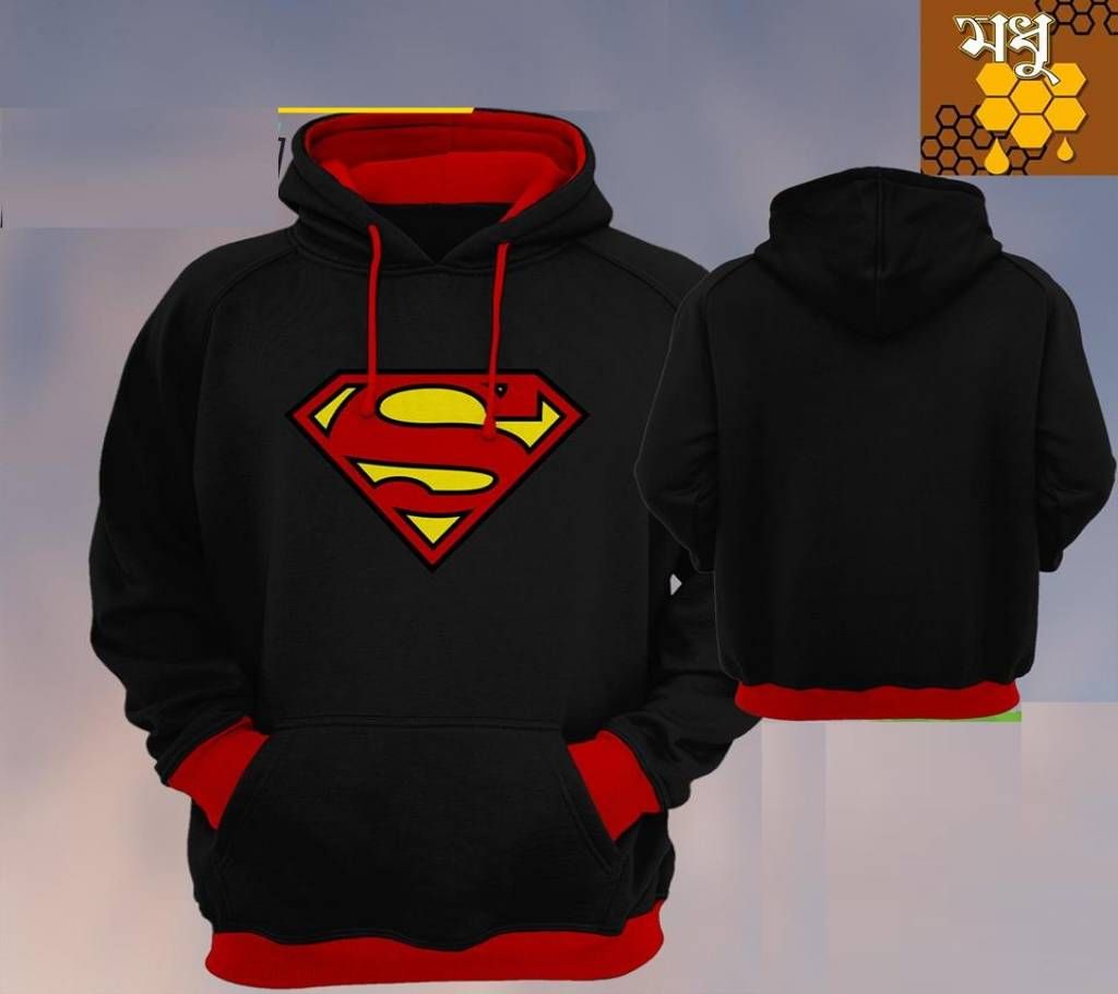 Super Man Full Sleeve Gents Hoodie - buy 1 get 1 free