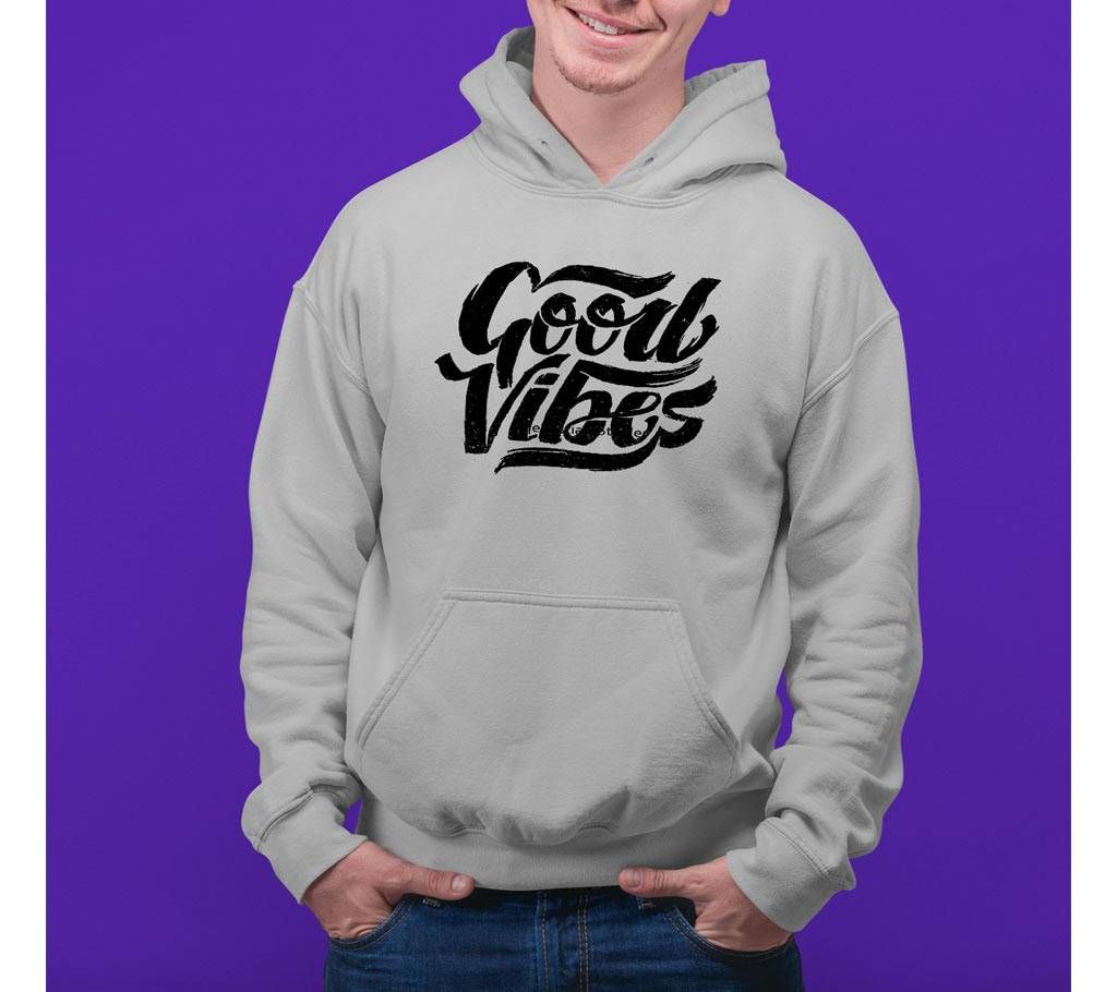 Good Vibes Mens Hoodie - Grey