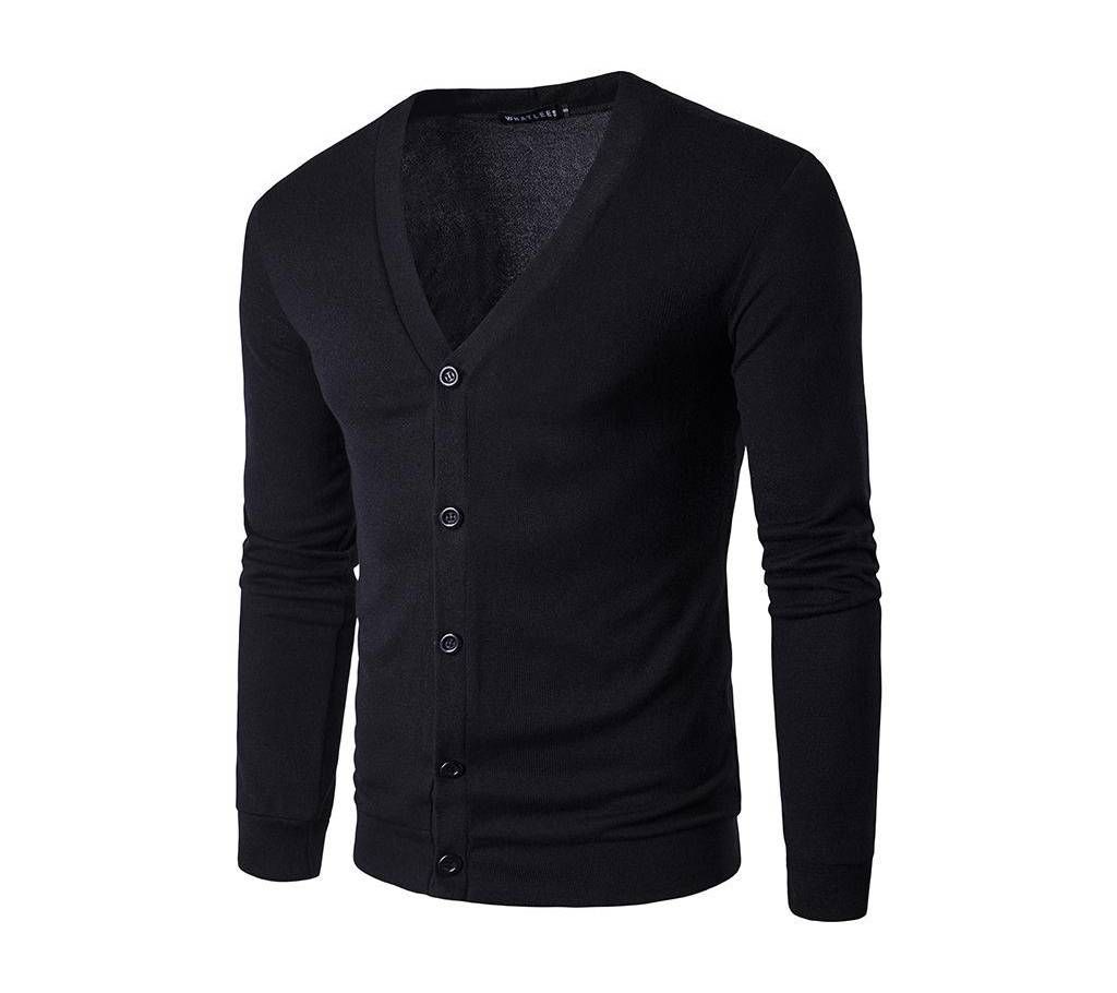 Front Button Long Sleeve Cardigan for Men