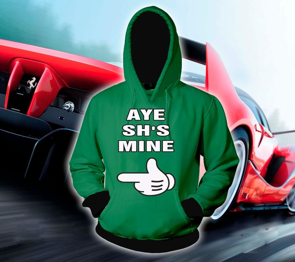 Mens Stylish Hoodie - Green - Aye Shs Mine