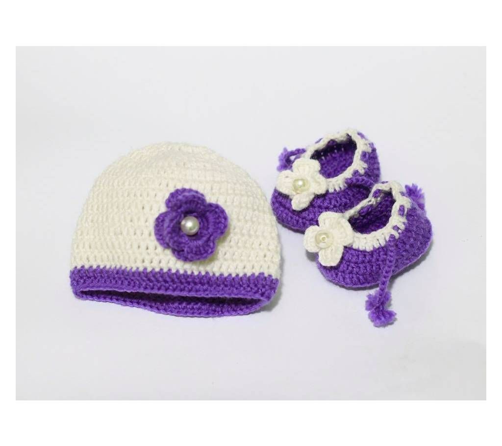 Hand Made Wool Cap With Socks for Baby