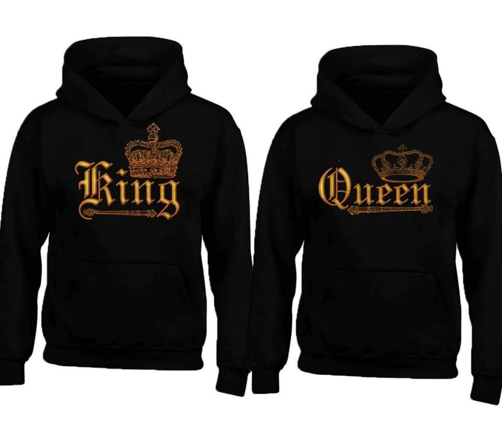 King Queen Couple Full Sleeve Hoodie