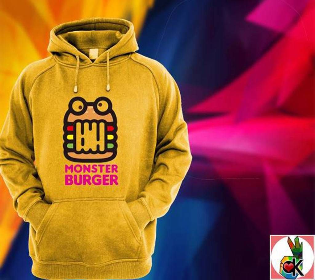 Monster Burger Full Sleeve Gents Cotton Hoodie