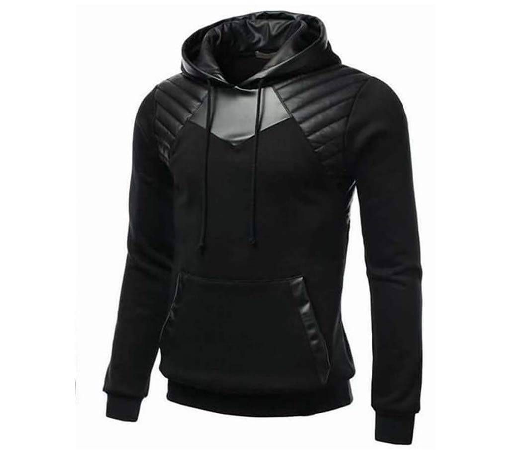 Menz Full Sleeve Casual PU Hoodie 