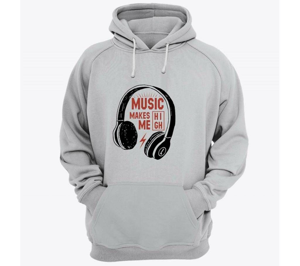 Music-Grey Melange-Mens-Hoodie