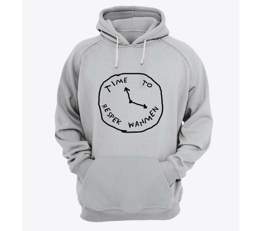 Time-Grey Melange-Mens-Hoodie