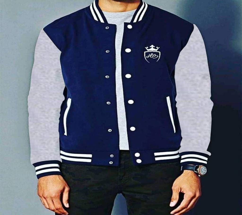 Grey and Navy Blue Jacket for Men