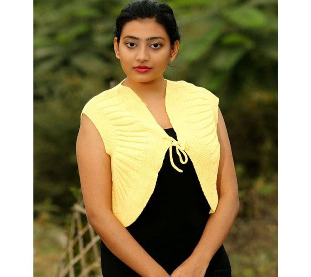 Cream Sleeveless Cardigan