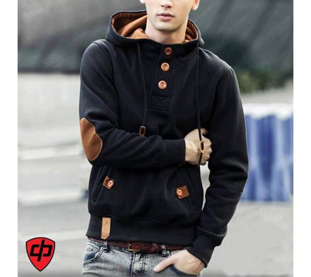 Gents full sleeve woolen cotton hoodie