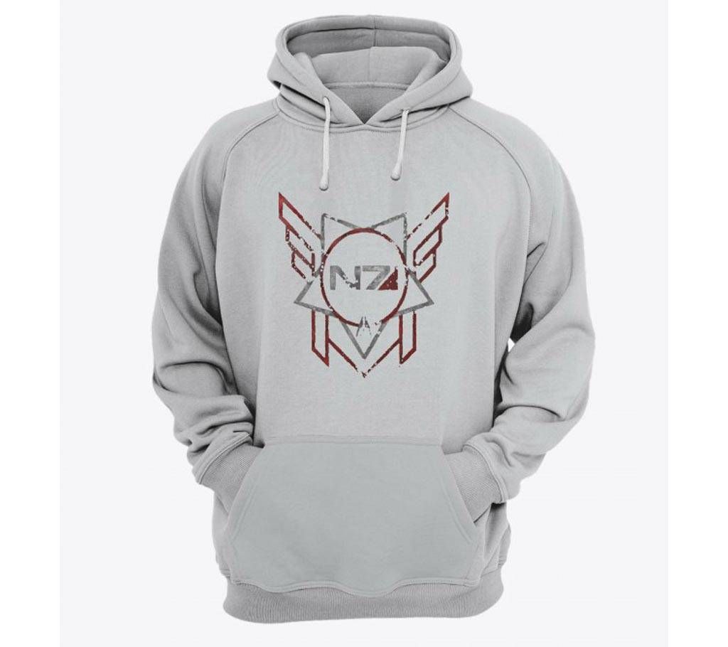 N7-Grey Melange-Mens-Hoodie