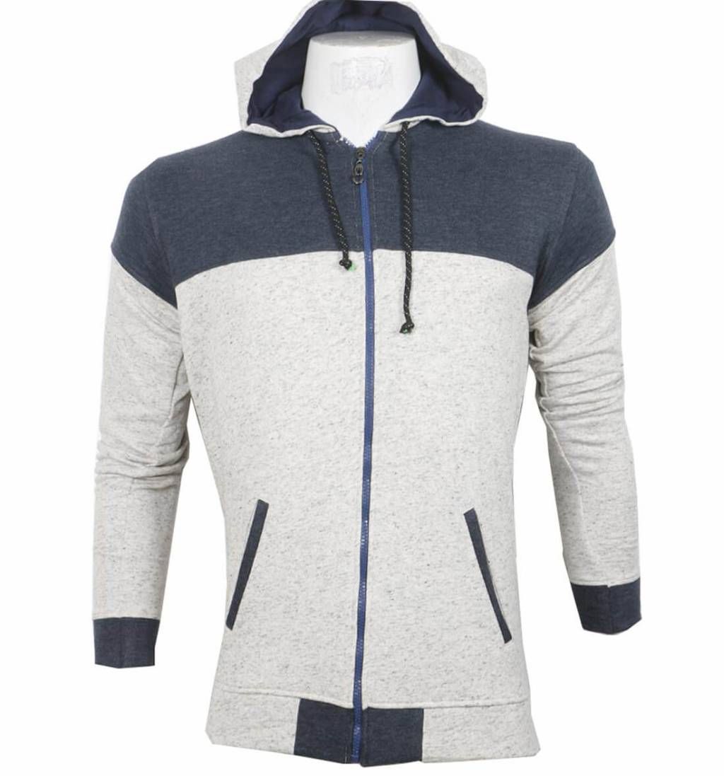 (JACK & JONES) LIGHT ASH FULL SLEEVE HOODIE