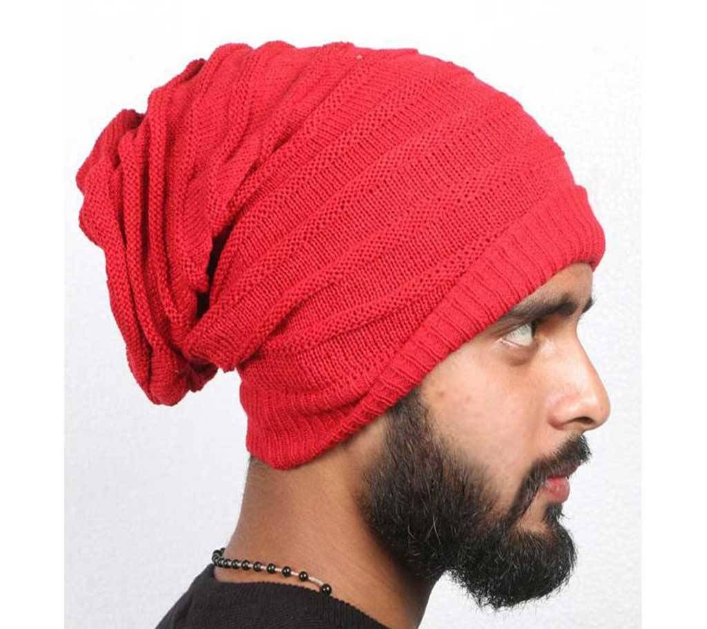 MENZ WINTER BEANIE HAT-RED
