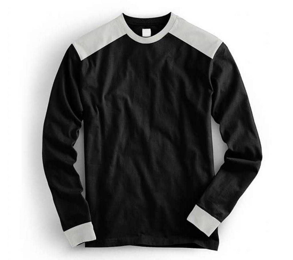 Gents  full sleeve black and ash colour 
