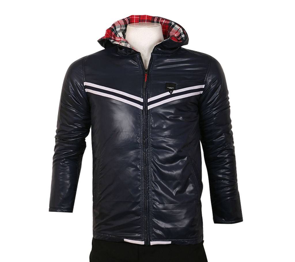 navy blue synthetic hoodie for men 