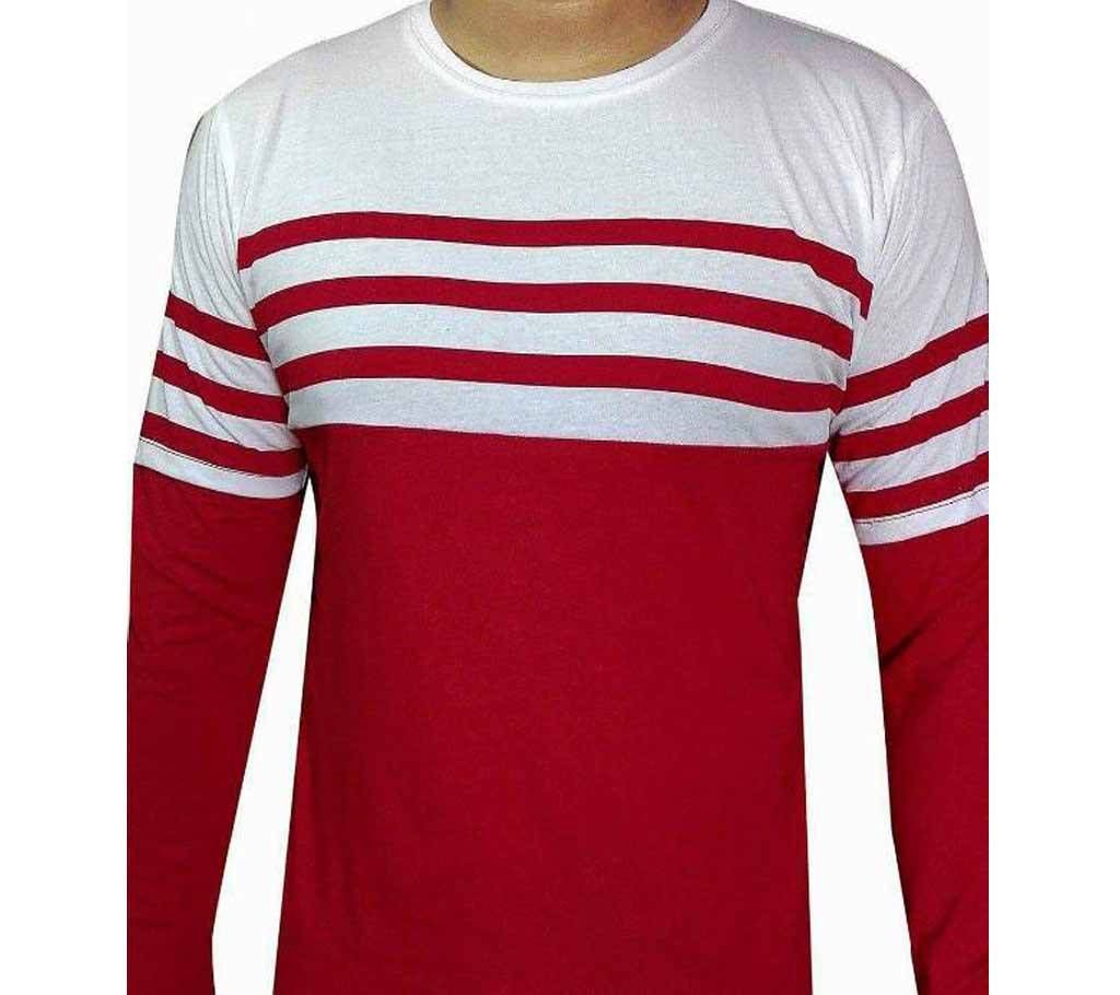 Red & White Full Sleeve T-Shirt
