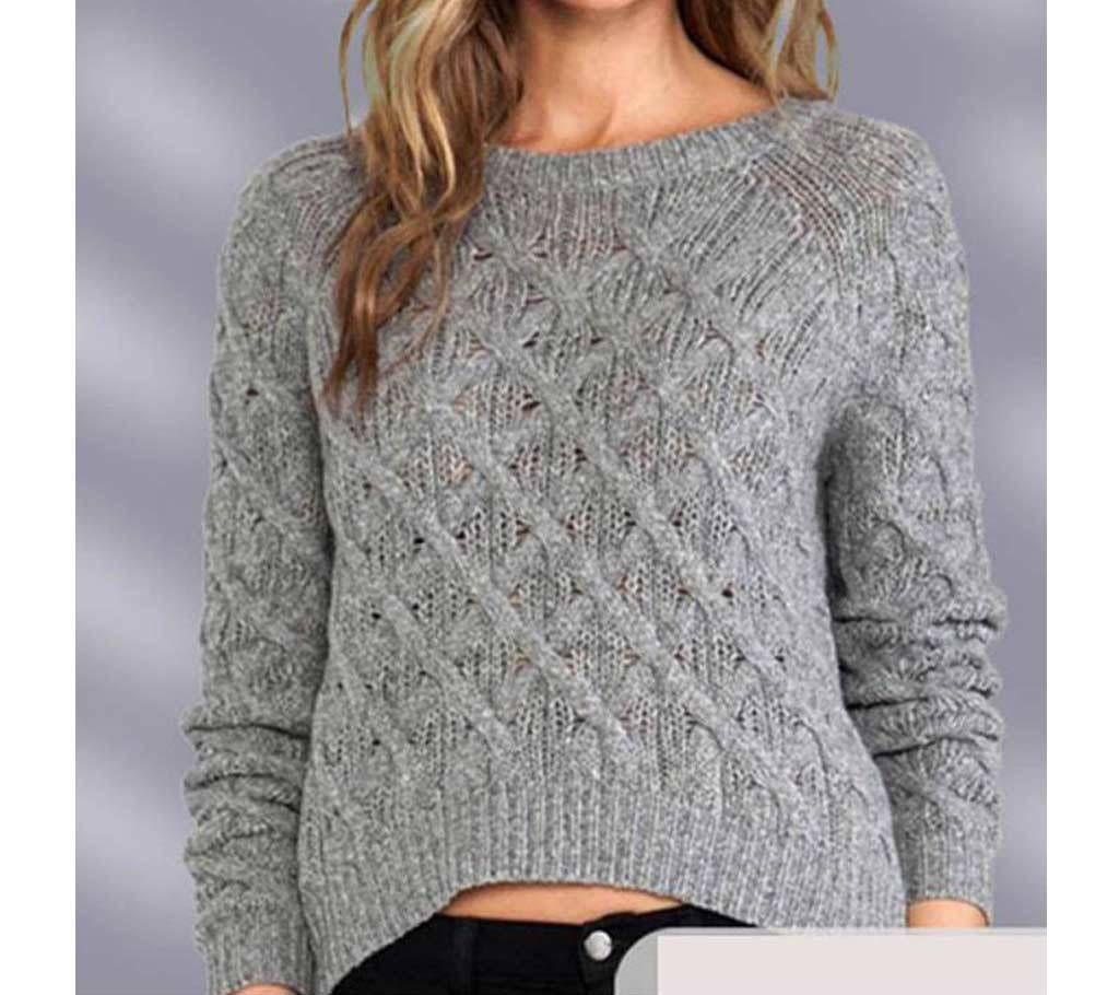 Ladies Full Sleeve Cotton Short Sweater