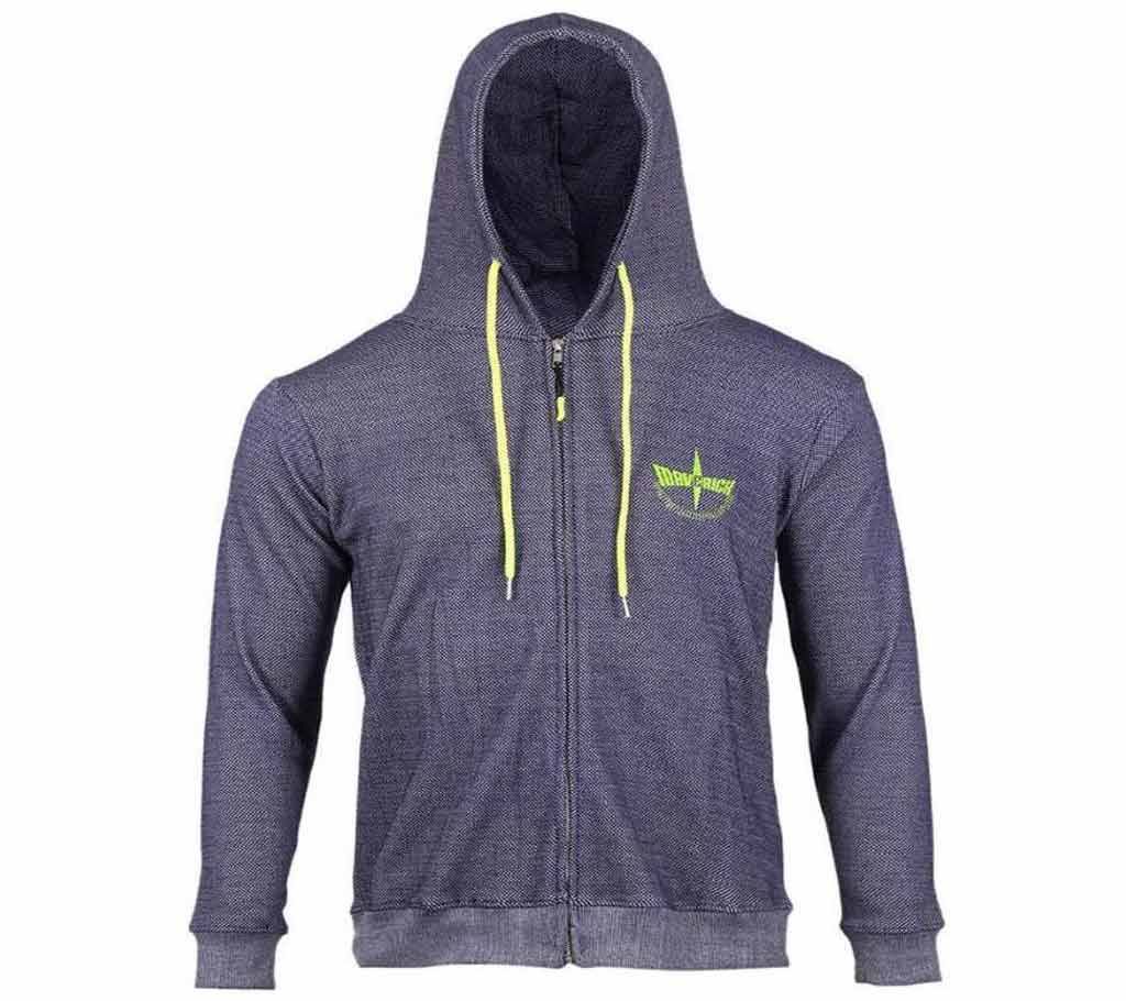 Light Blue  Cotton Casual Hoddie For Men