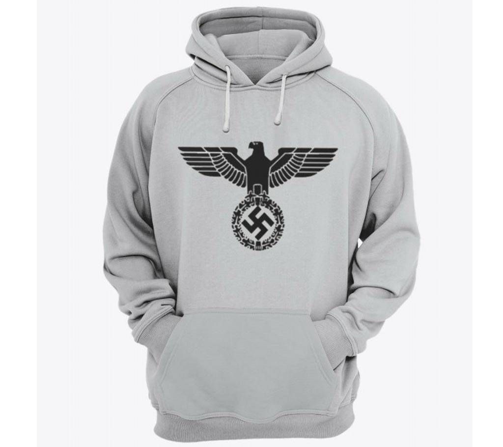 Nazi-Eagle-Grey Melange-Mens-Hoodie