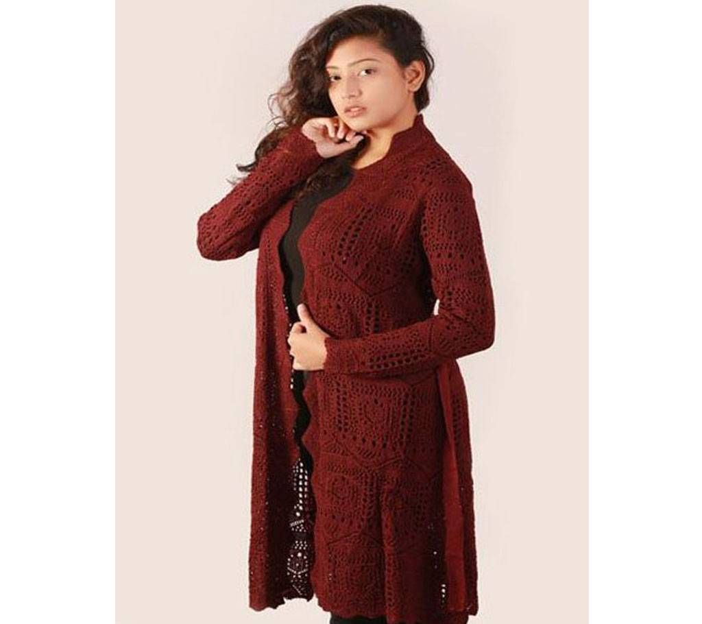 Maroon Cardigan For Ladies