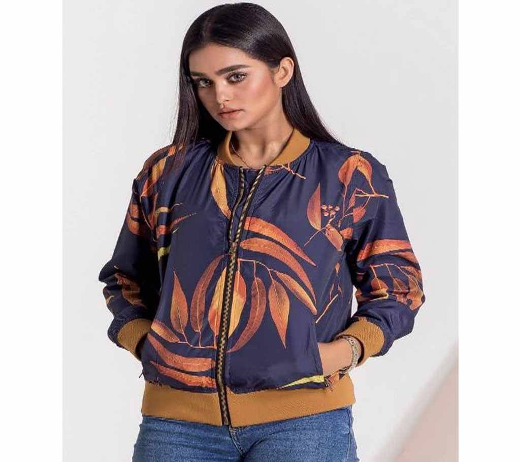 Womens Bomber Jacket  Navy Blue - 04 - DSB