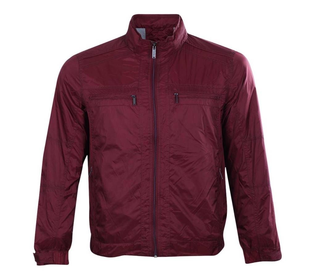 Maroon Hoodie Lightweight Jacket For Men