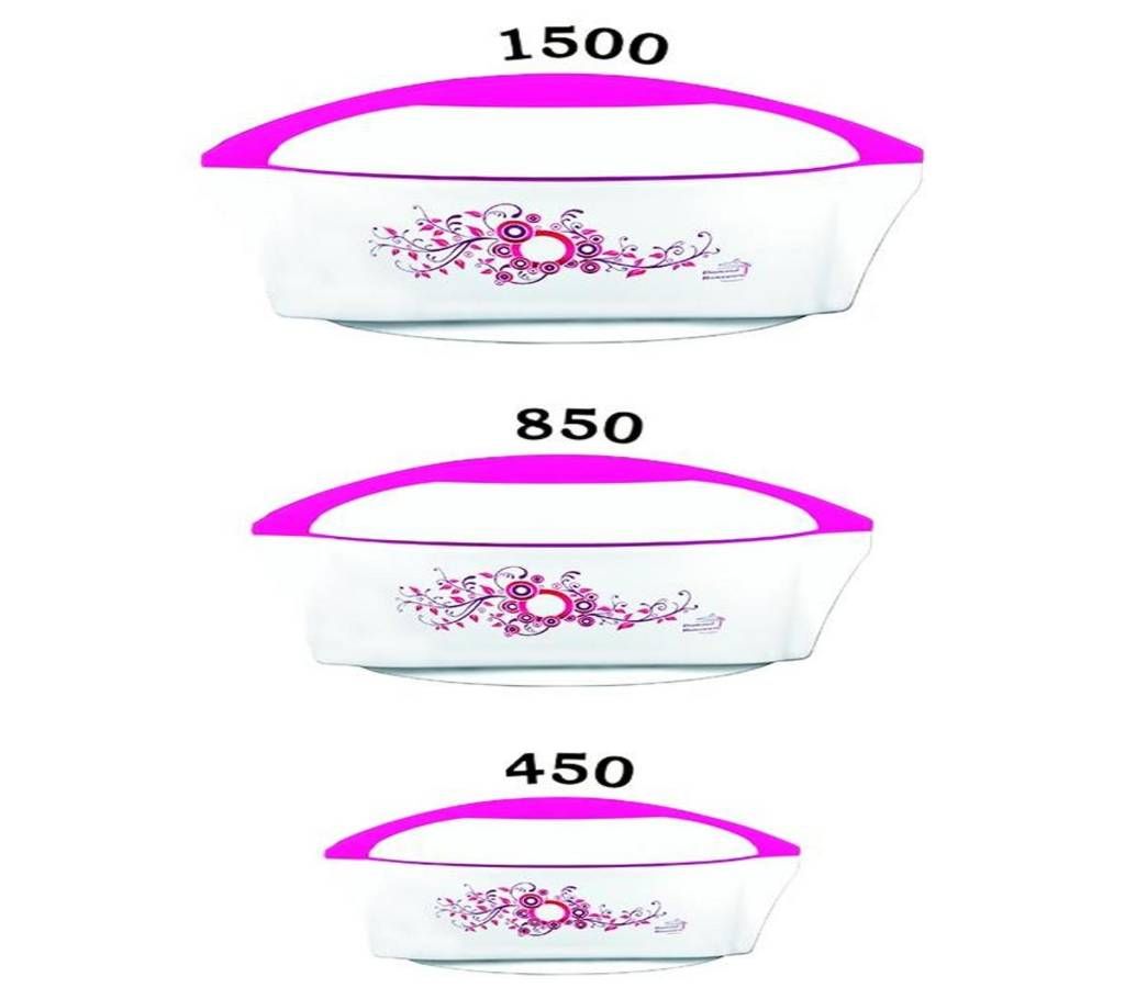 Fantasy Insulated Casserole/Hot pot 3 Pcs Gift Set - White and Purple