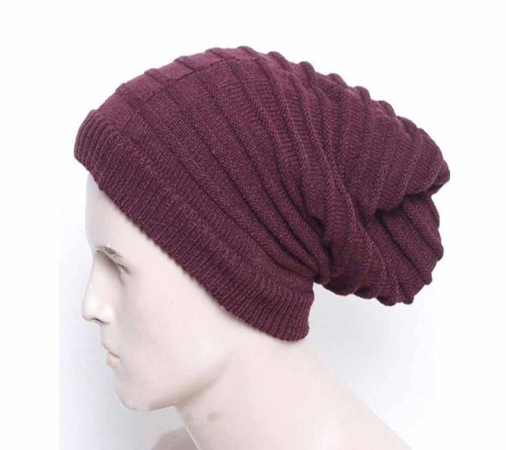 MENZ WINTER BEANIE HAT-MAROON