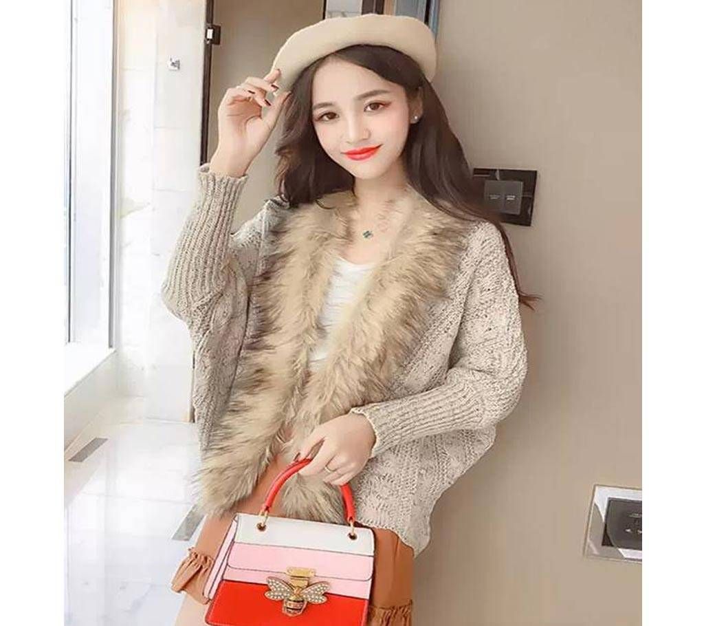 Ladies stylish warmable soft winter sweater