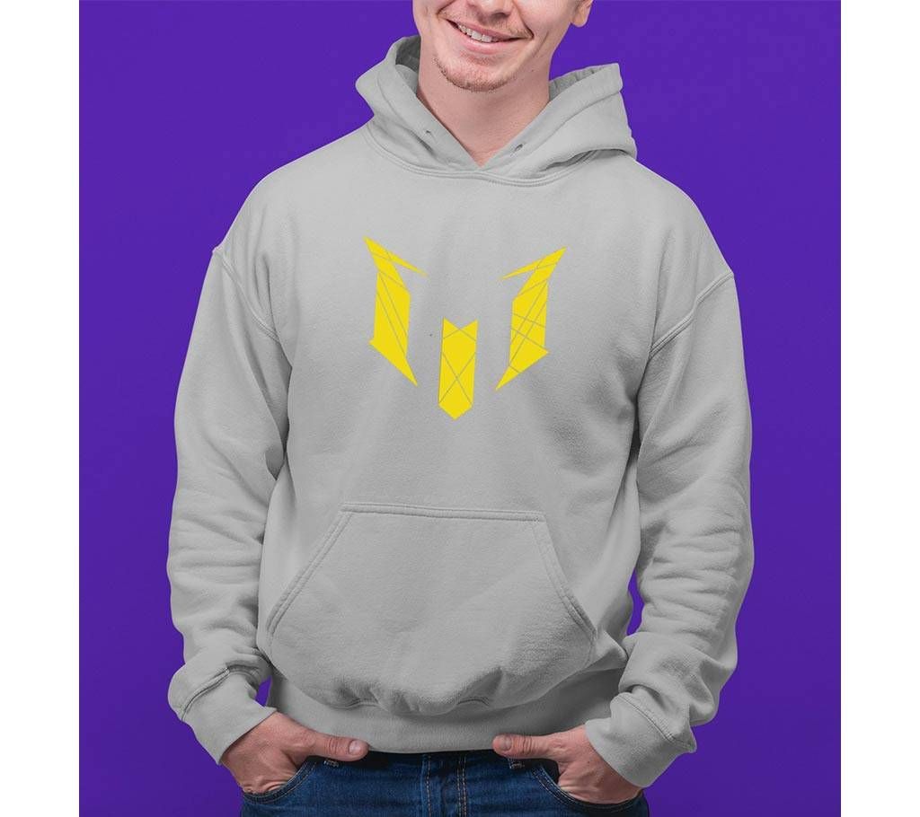 Messi Logo Mens Hoodie - Grey