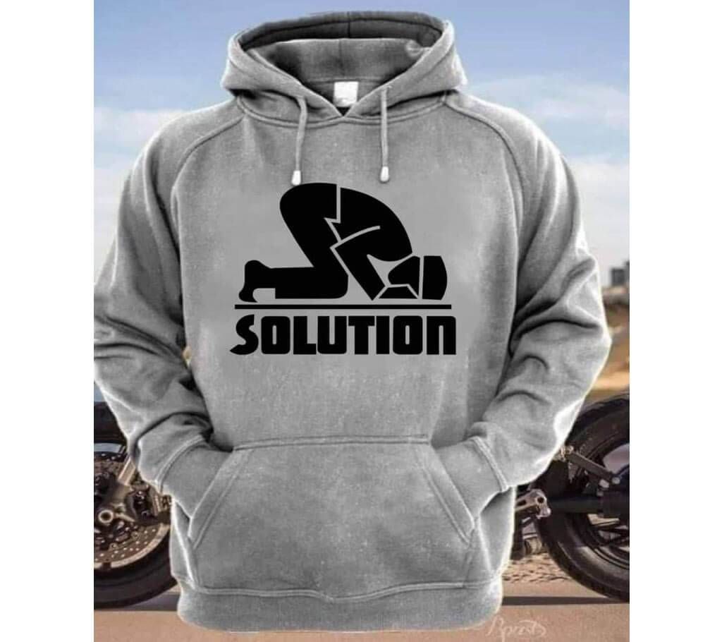 Mens Trendy Hoodie - Solution - Ash - DID