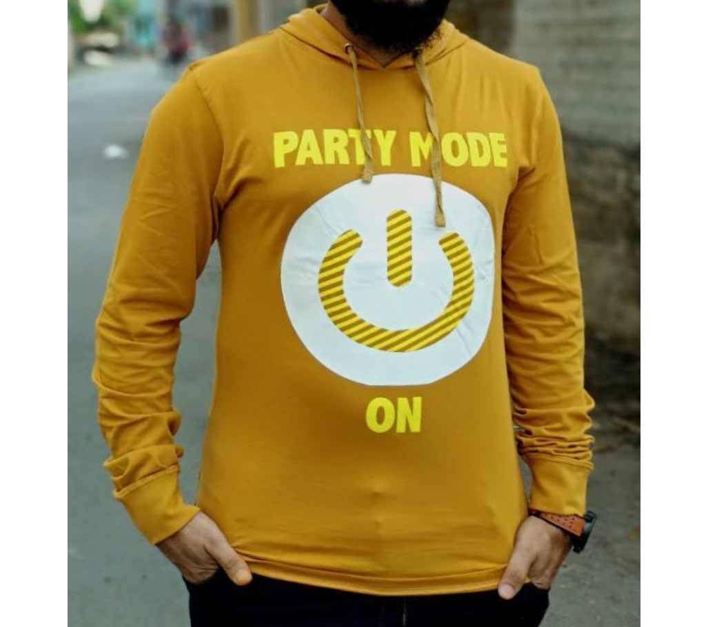 MENS PURE COTTON LONG-SLEEVE PRINTED HOODIE