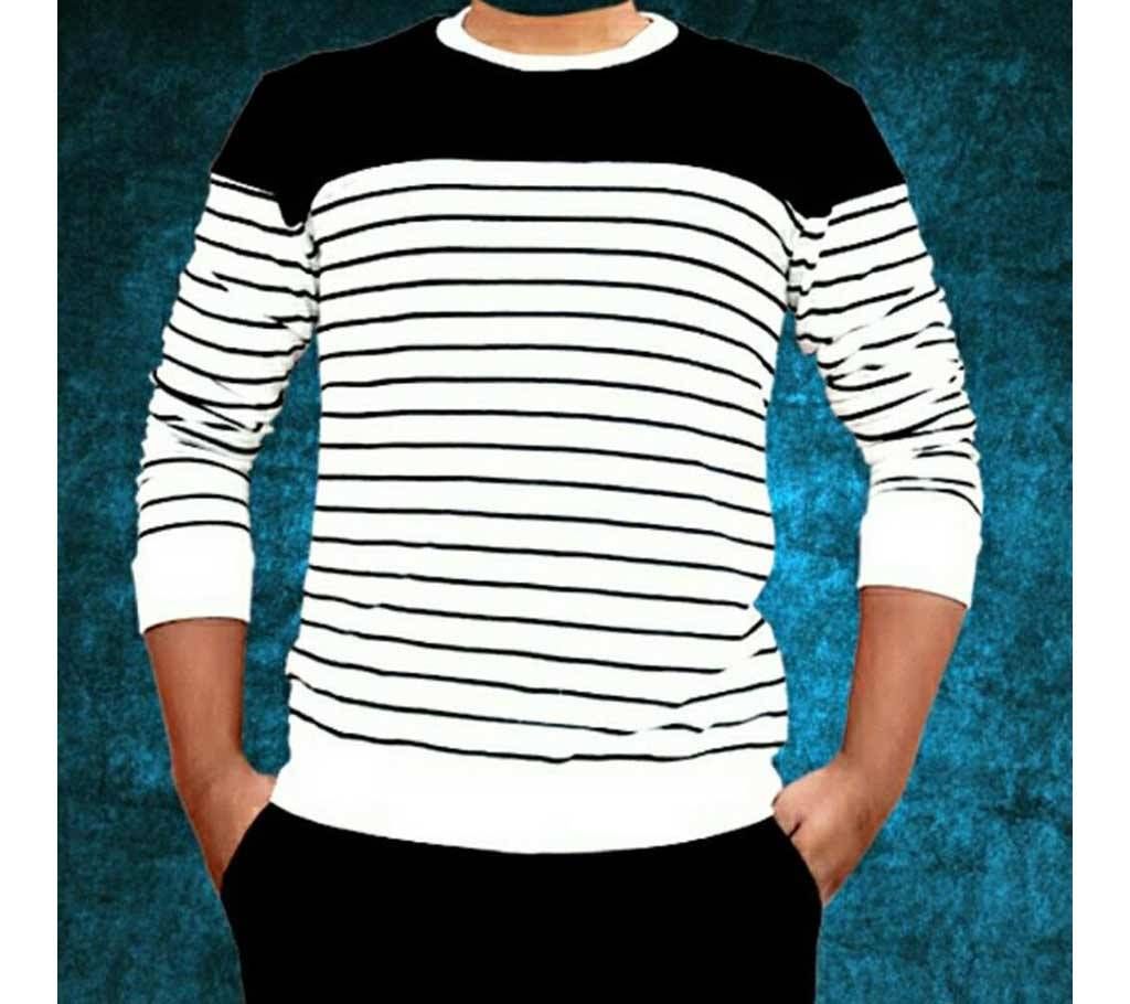 Gents Full Sleeve Casual Striped T-Shirt