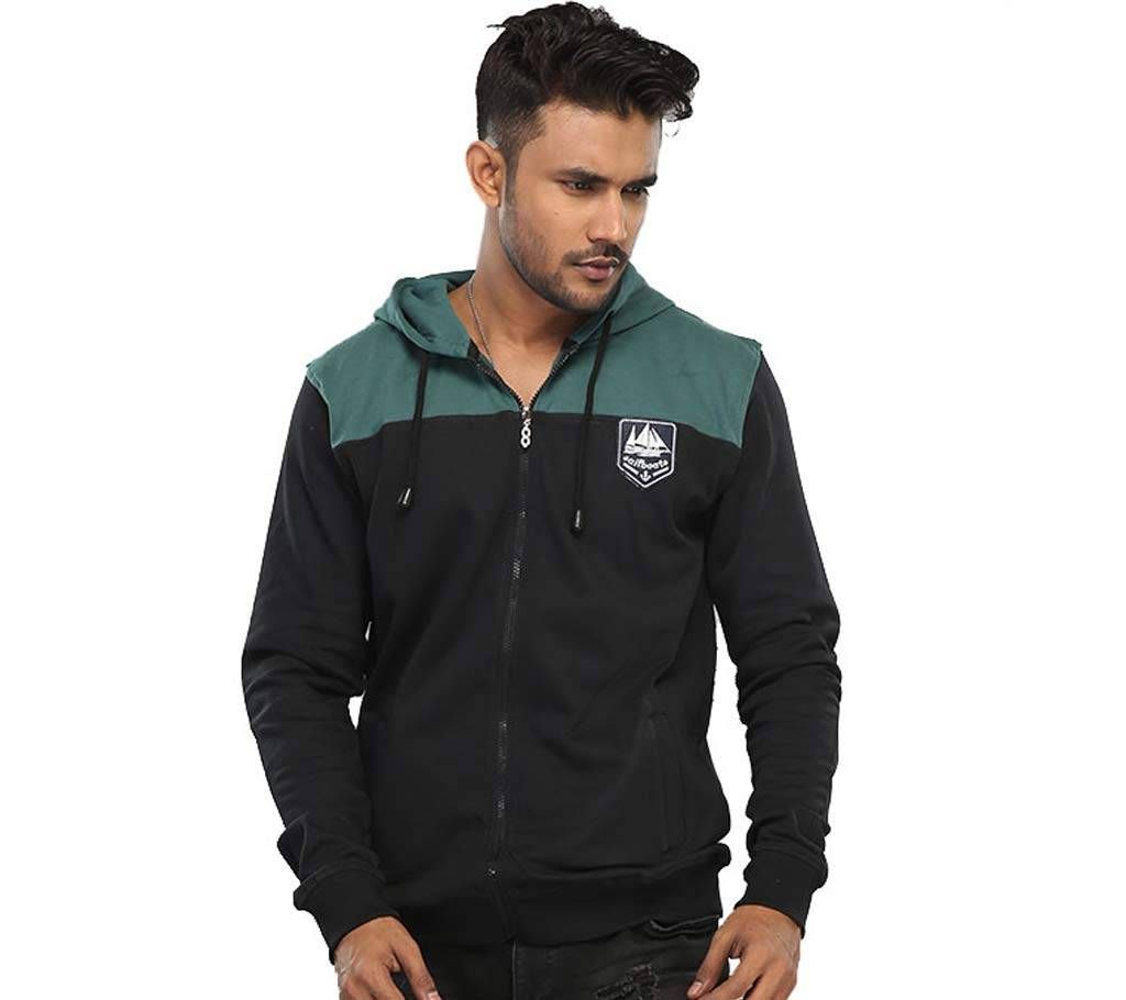 Winner Mens Hoodie W17-MH02- Black Green 