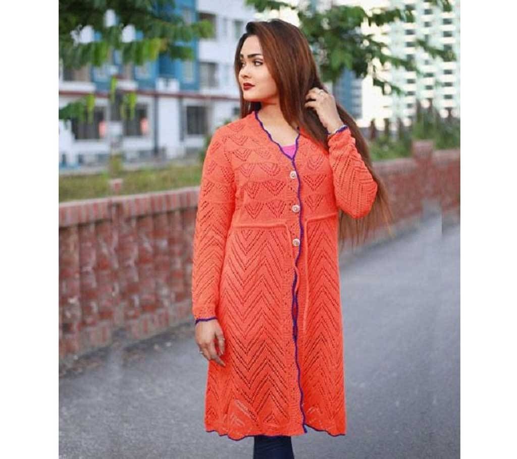 Orange Ladies stylish cardigan