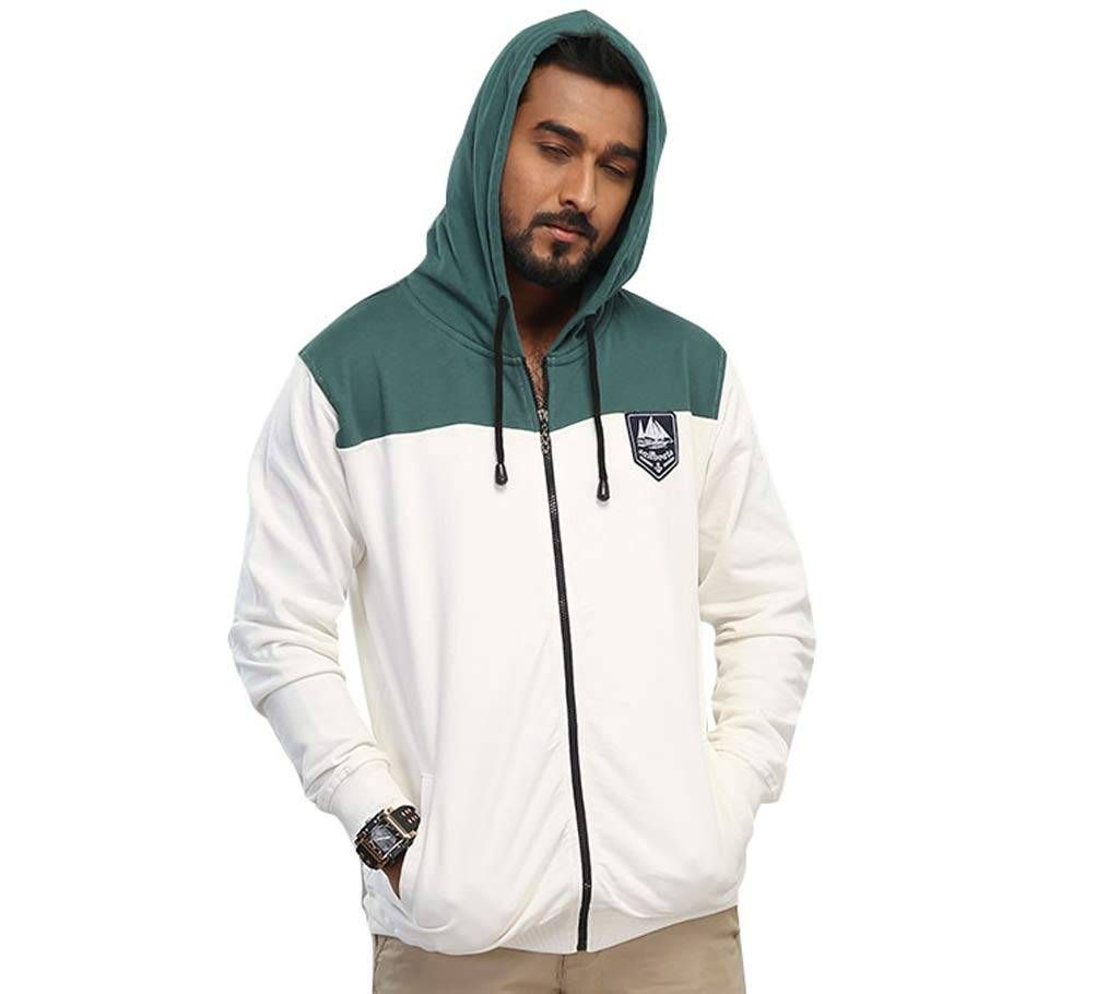 Winner Mens Hoodie W17-MH02- WHITE GREEN		
