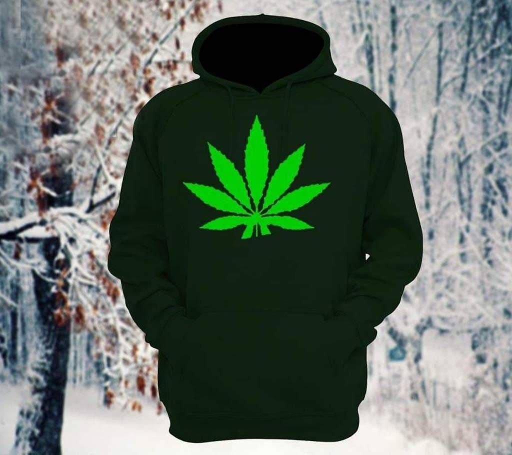 Weed Leaf Full Sleeve Gents Casual Hoodie