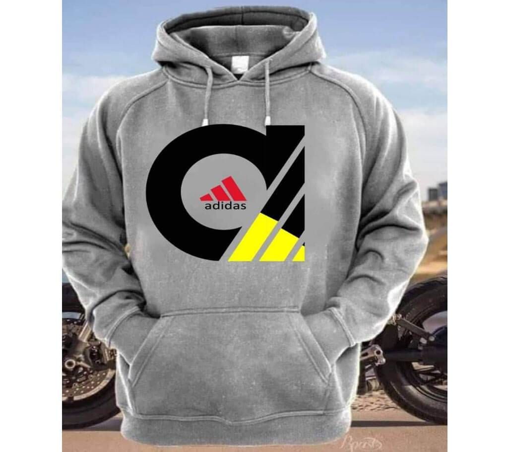 Mens Trendy Hoodie - Adidas Logo - Ash - DID
