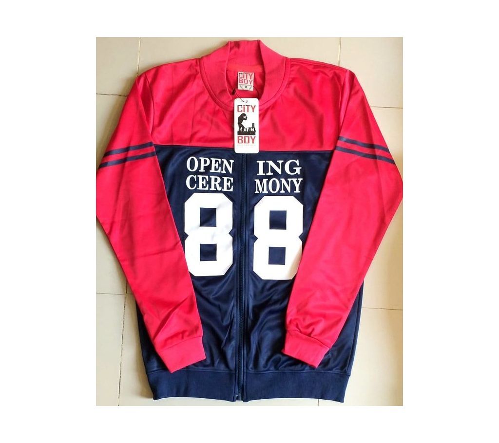 Stylish Gents Jacket for Winter - Red and Navy Blue - DFW