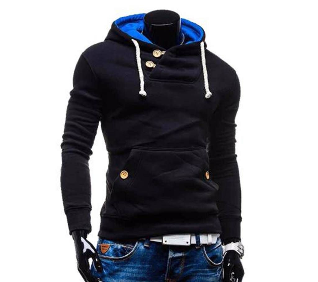 Mens Black Bonded Hoodies