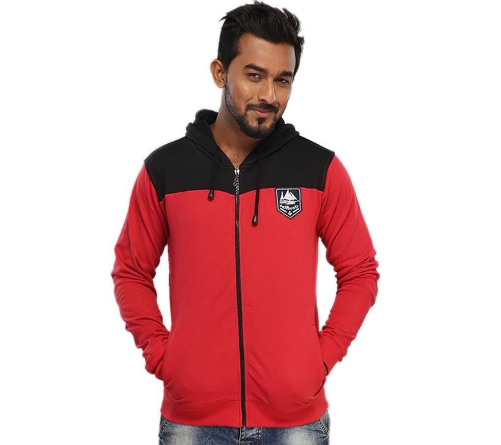 Winner Mens Hoodie W17-MH02- RED BLACK		
